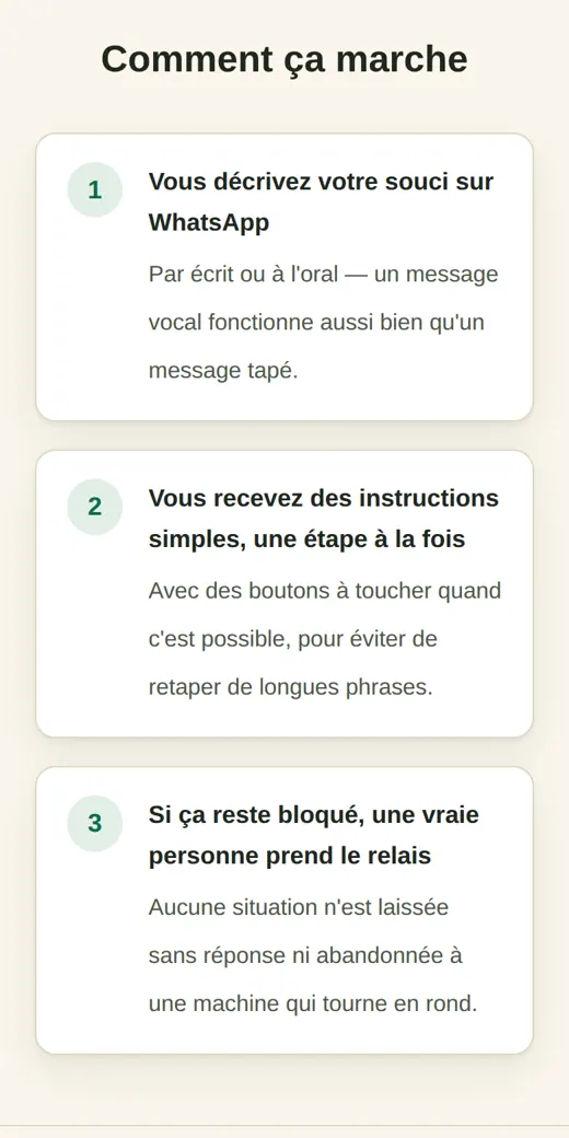 Le fonctionnement de SupportSenior sur téléphone